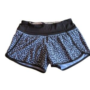 Lululemon Athletica Run Speed Short Ace Spot Womens 4 Blue Athletic